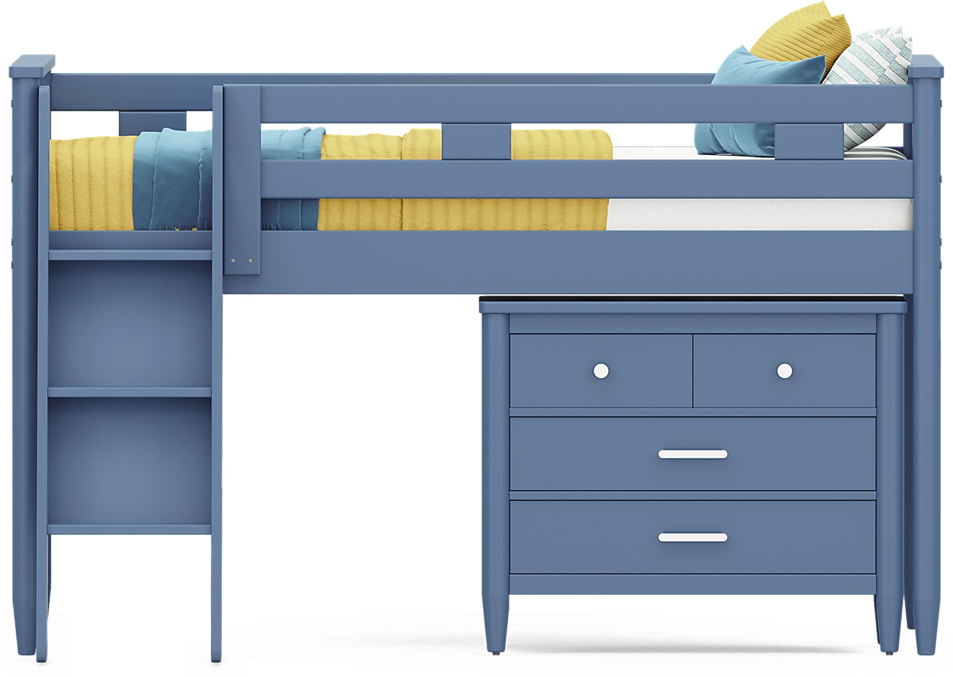 Kids Modern Colors Slate Blue Full Loft with Loft Chest - Image 3