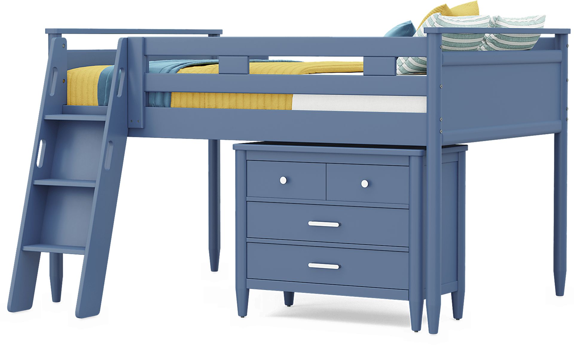 Kids Modern Colors Slate Blue Full Loft with Loft Chest - Image 4