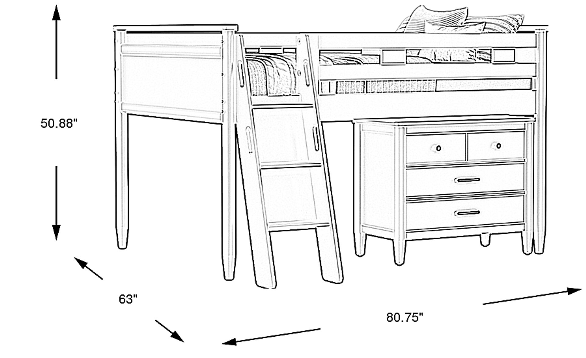 Dimension Image. Please refer to the Dimension Tab on this page for dimension details.
