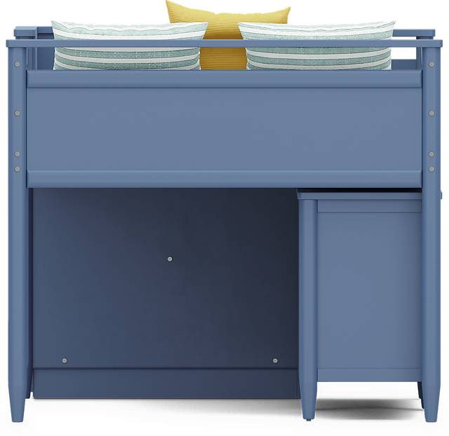 Kids Modern Colors Slate Blue Full Step Loft with Loft Chests - Thumbnail - Image 3