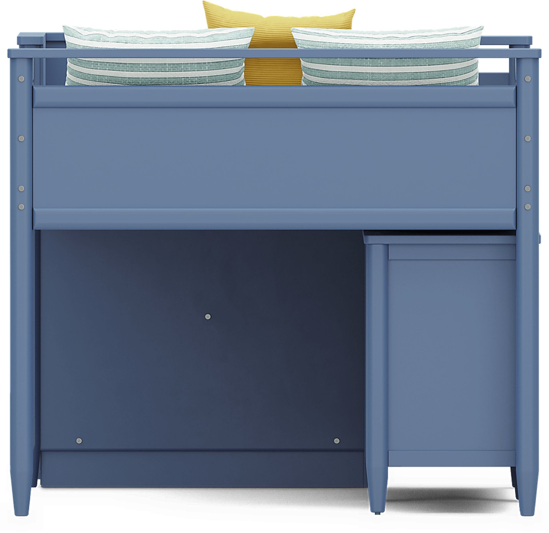 Kids Modern Colors Slate Blue Full Step Loft with Loft Chests - Image 3