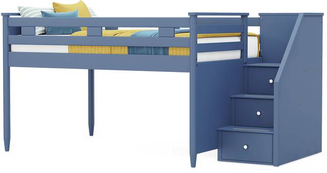 Kids Modern Colors Slate Blue Full Step Loft - Thumbnail - Image 3