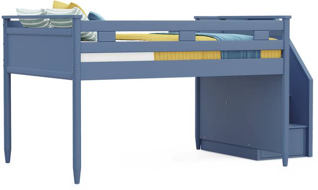 Kids Modern Colors Slate Blue Full Step Loft - Thumbnail - Image 1