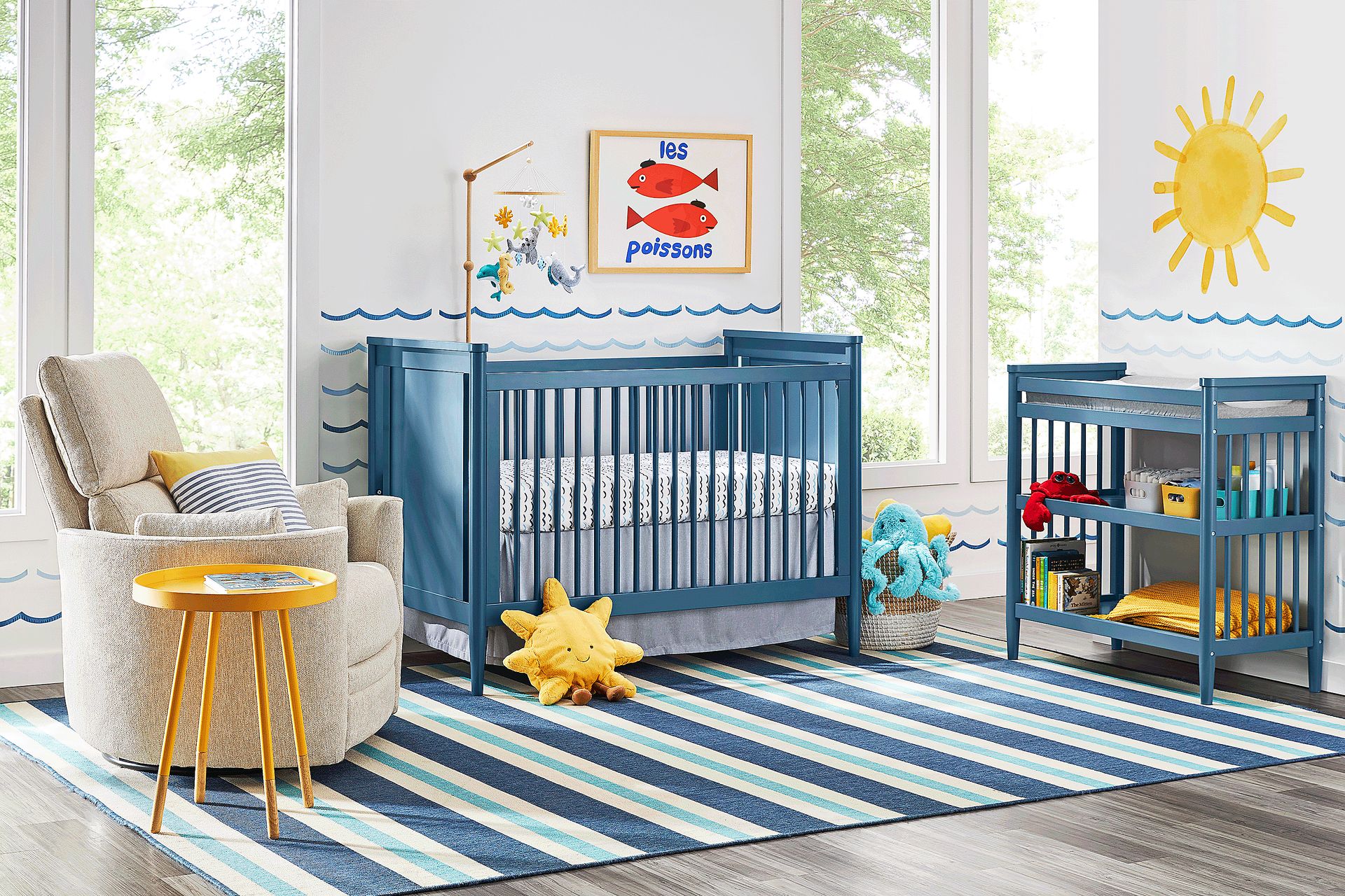 Kids Modern Colors Slate Blue Nursery - Image 1