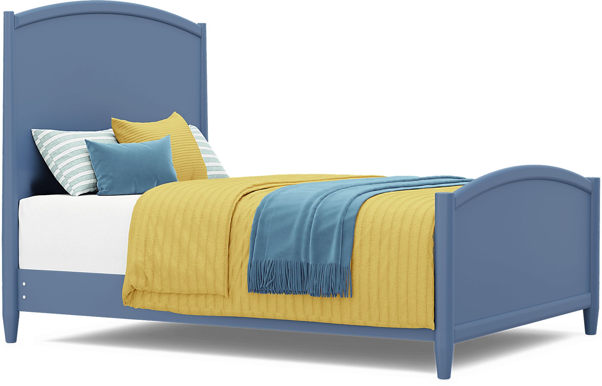 Kids Modern Colors Slate Blue Queen Panel Bed - Image 1