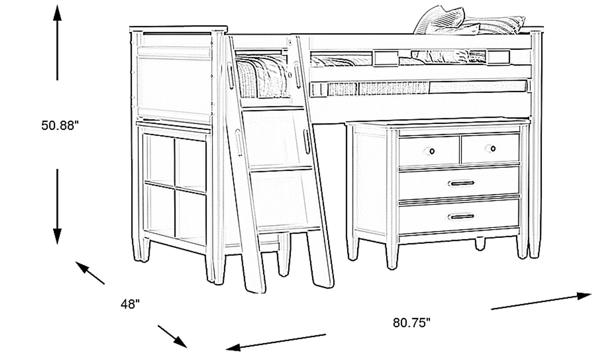 Dimension Image. Please refer to the Dimension Tab on this page for dimension details.