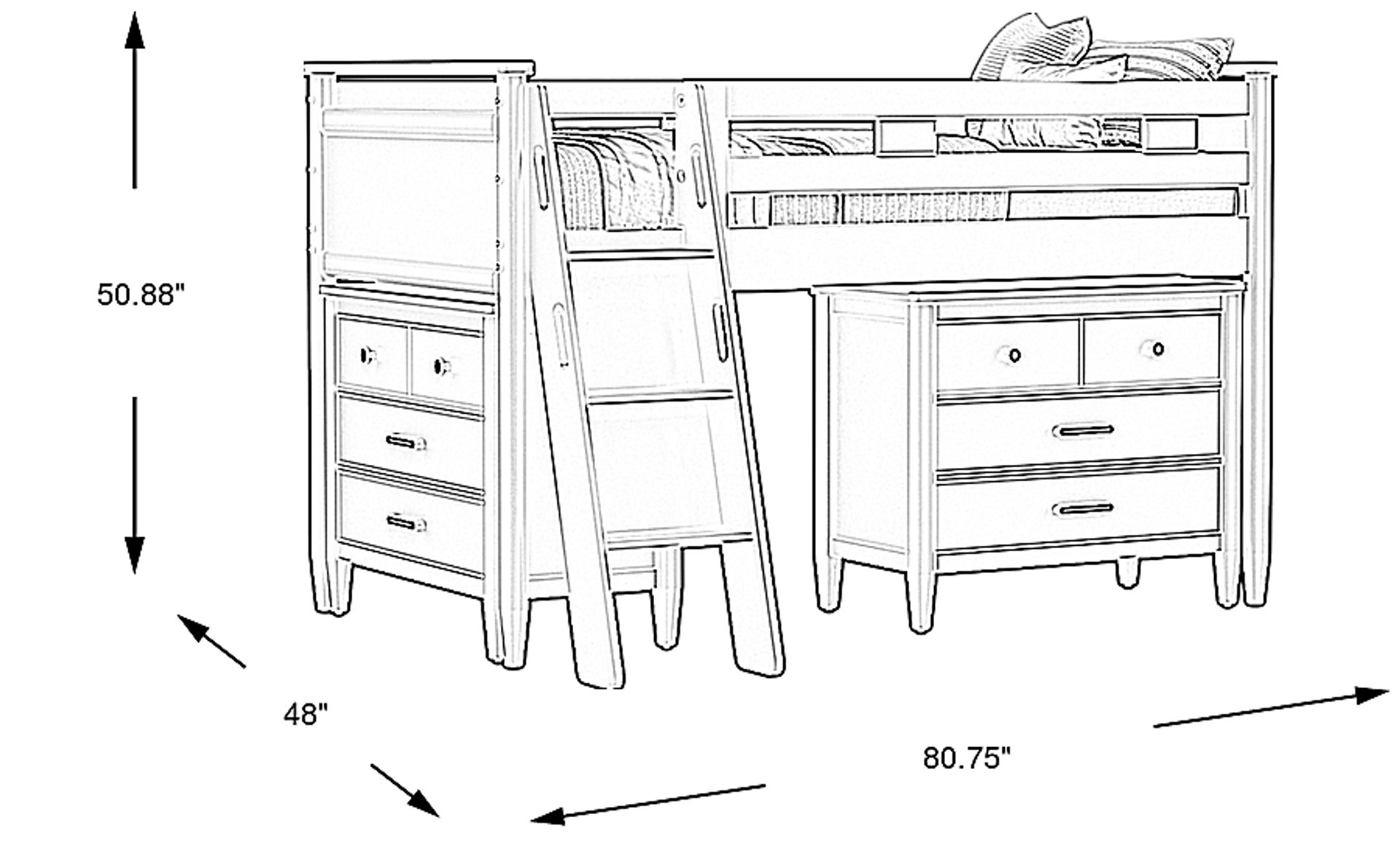 Dimension Image. Please refer to the Dimension Tab on this page for dimension details.