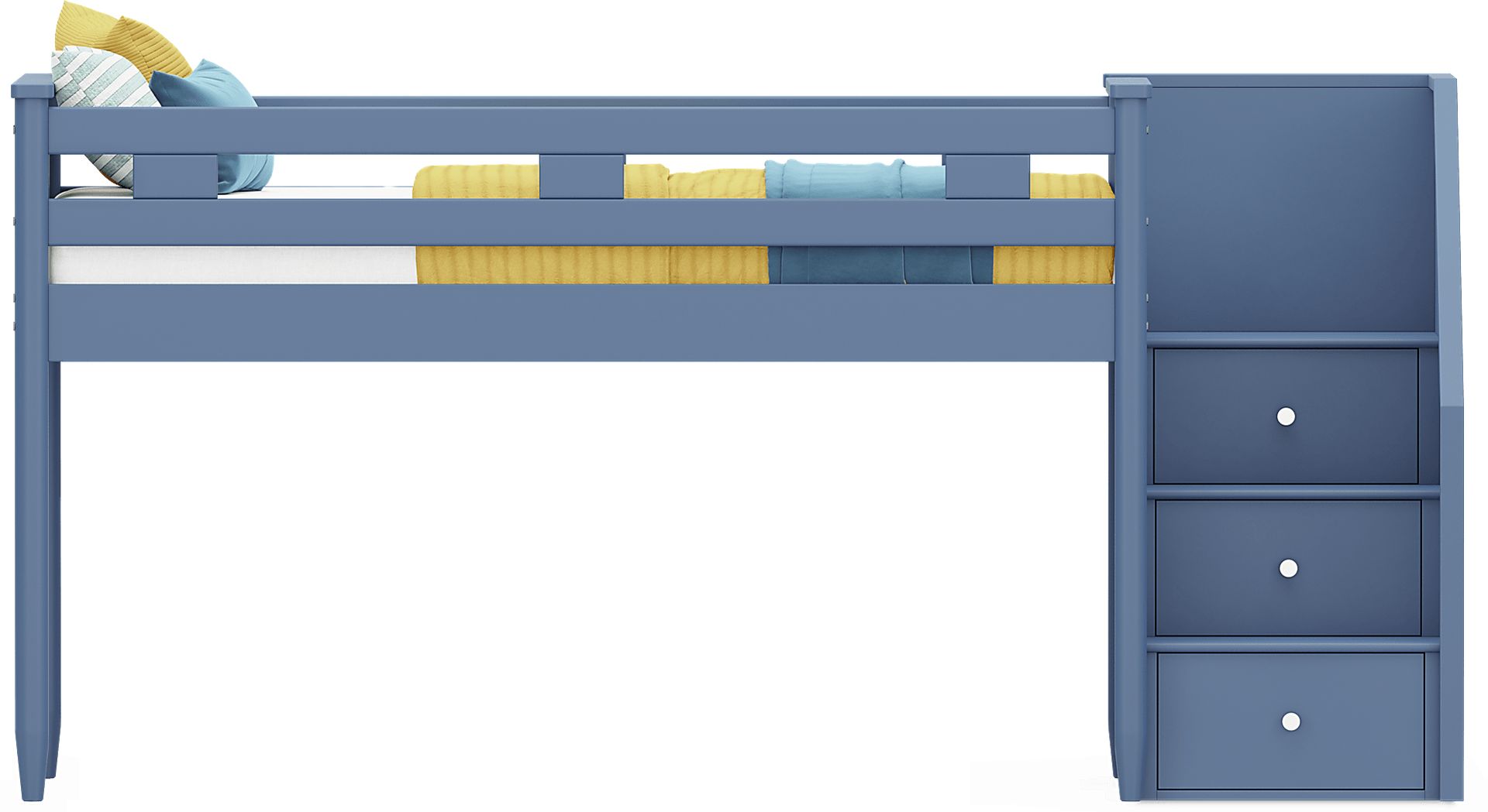Kids Modern Colors Slate Blue Twin Step Loft - Image 2