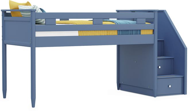 Kids Modern Colors Slate Blue Twin Step Loft
