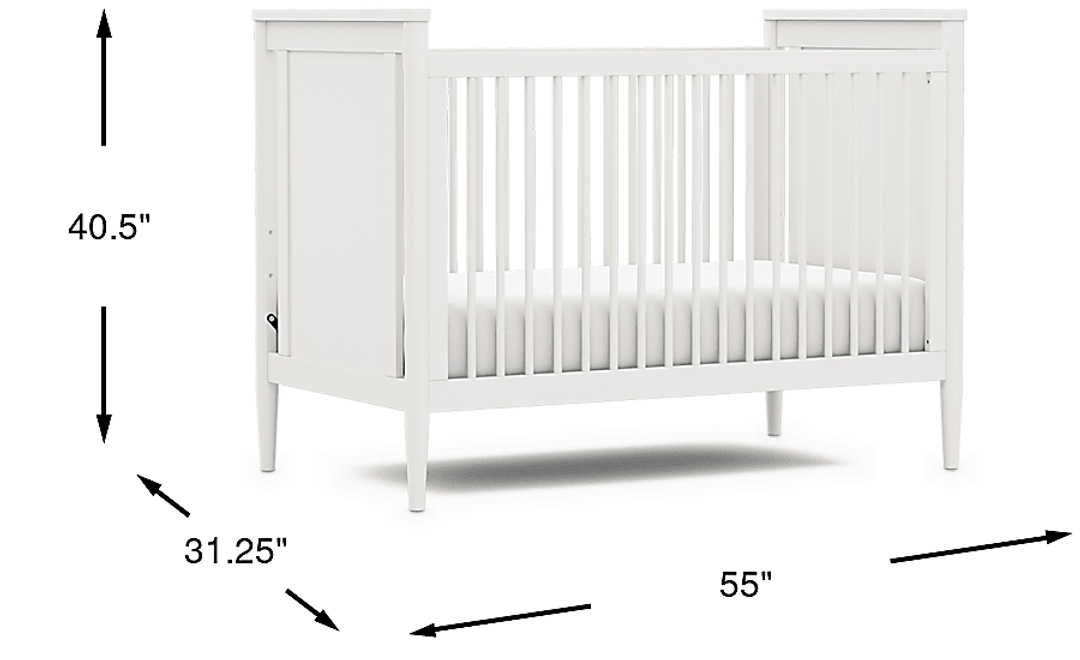 Kids Modern Colors White 3-in-1 Convertible Crib