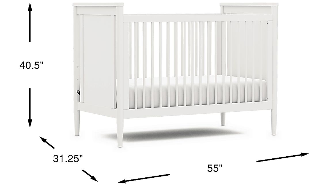 Modern Colors White 3-in-1 Convertible Crib