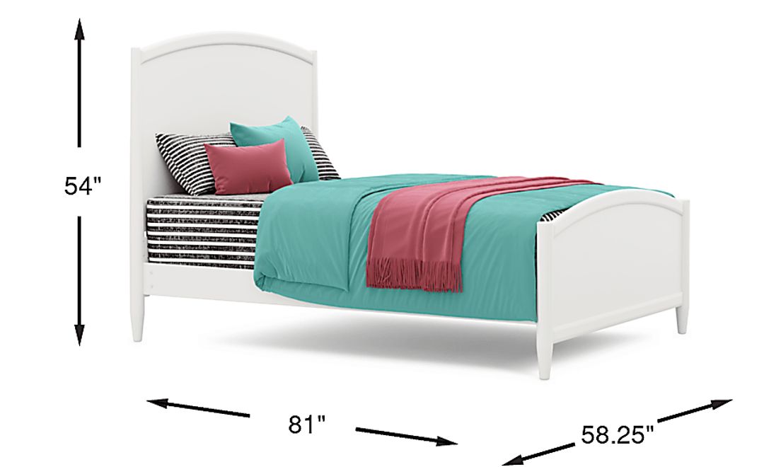 Kids Modern Colors White Full Panel Bed