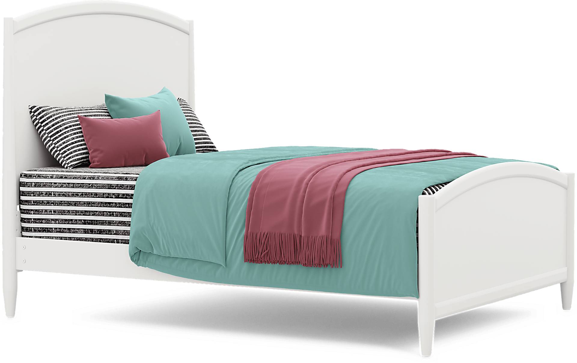 white 3 pc full panel bed