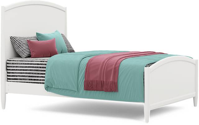 Kids Modern Colors White Full Panel Bed - Thumbnail - Image 1