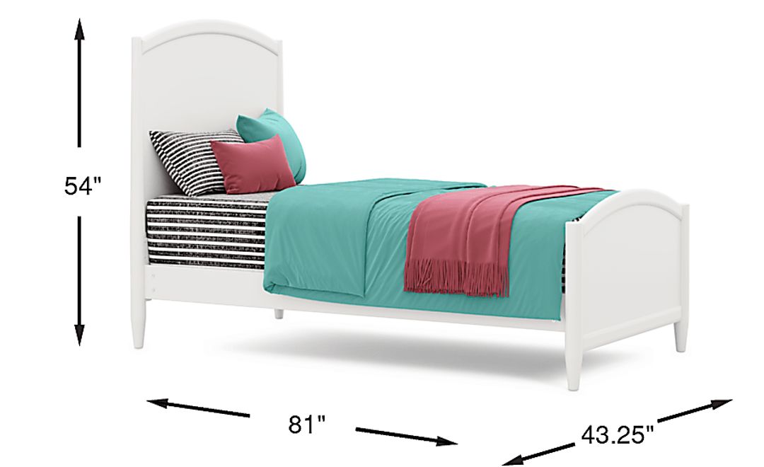 Kids Modern Colors White Twin Panel Bed