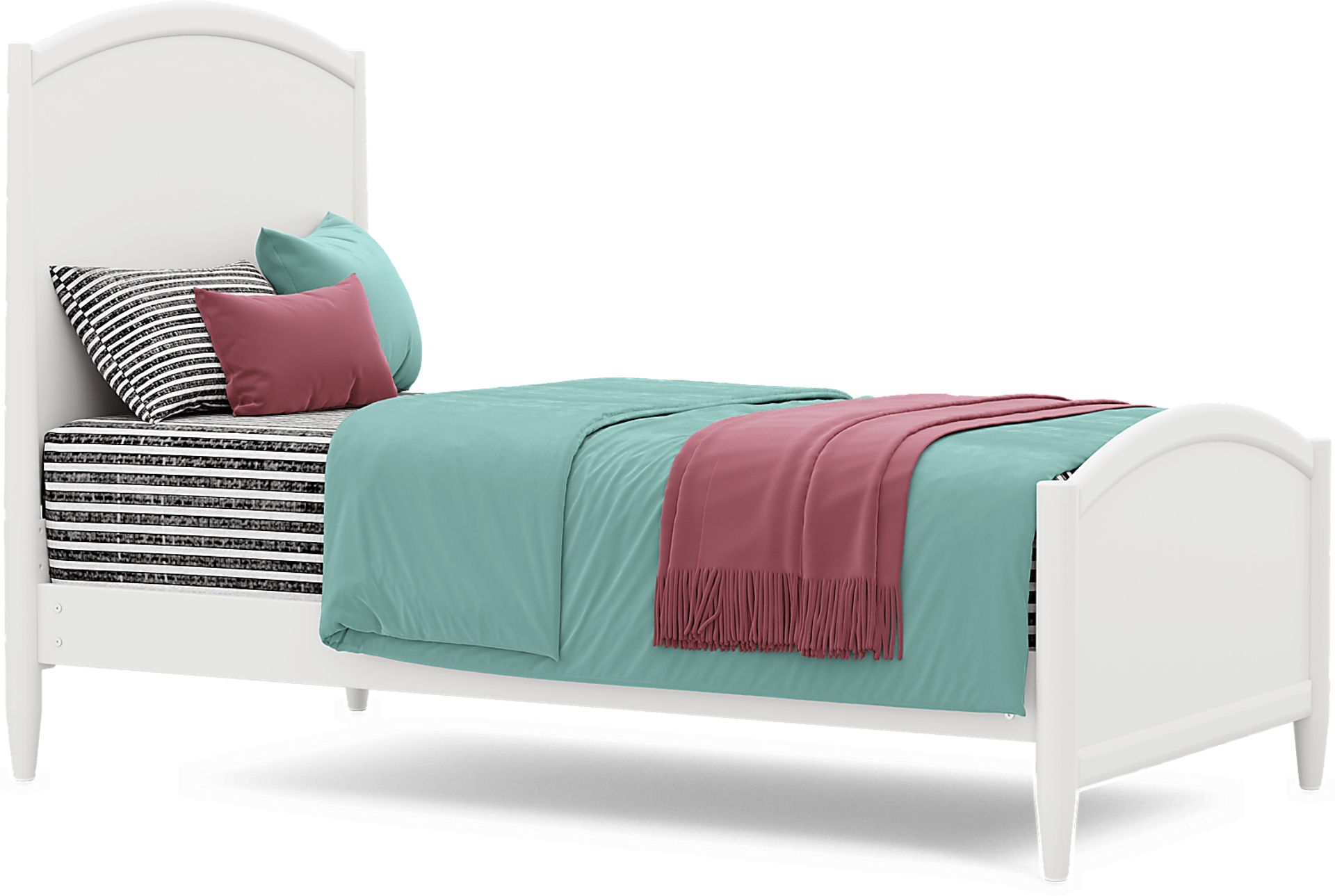 white 3 pc twin panel bed