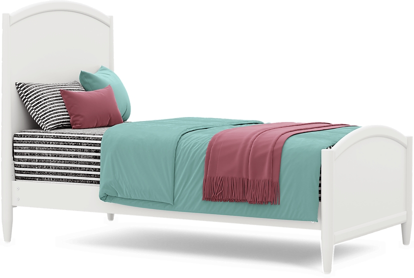 Kids Modern Colors White Twin Panel Bed