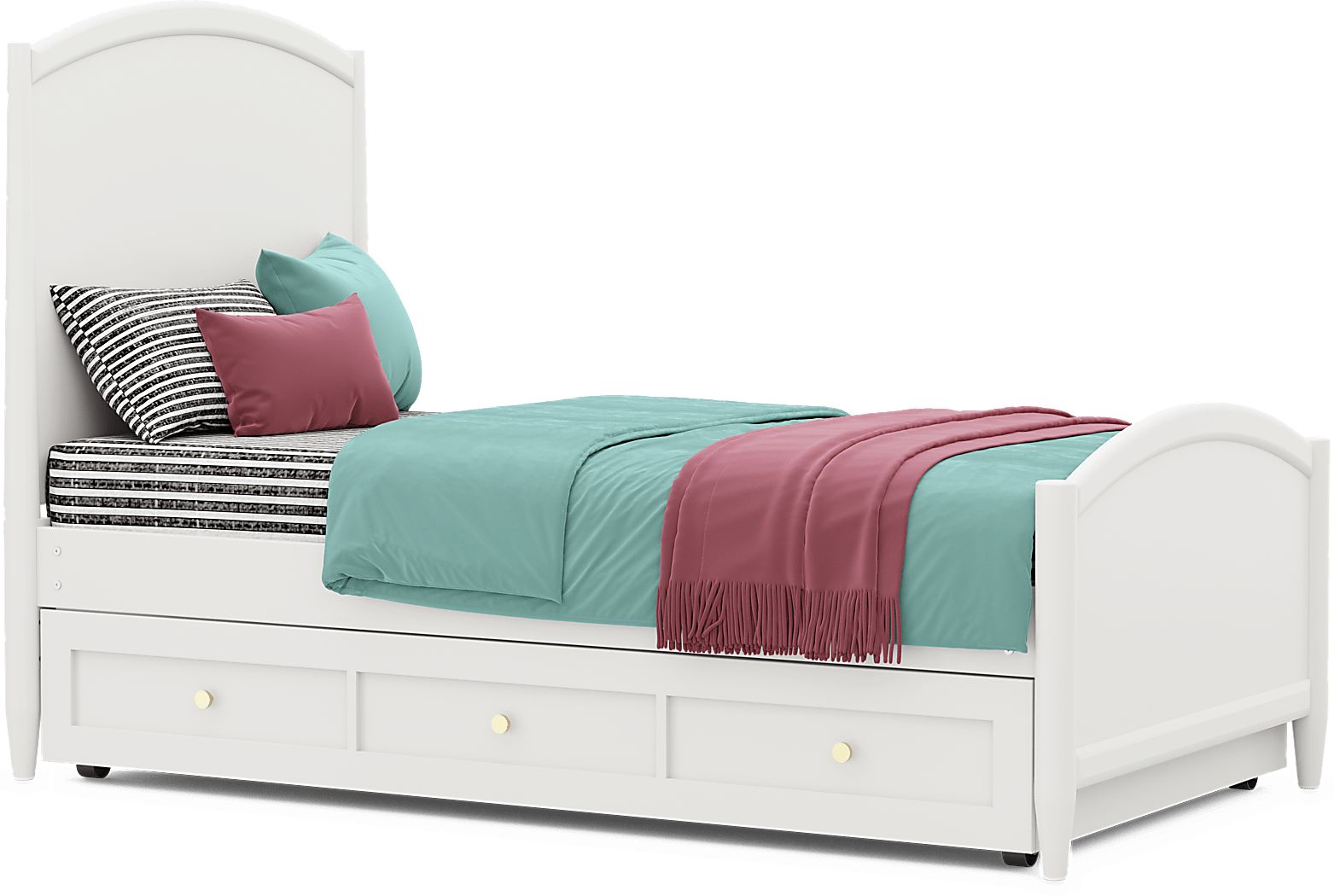 Kids Modern Colors White Twin XL Panel Bedroom