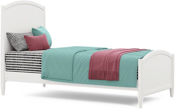 Kids Modern Colors White Twin XL Panel Bed