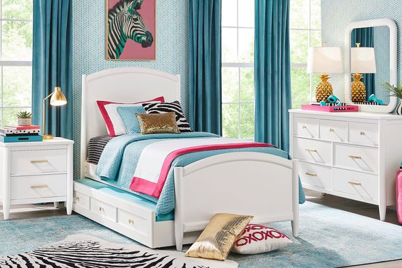 Kids Modern Colors White 5 Pc Twin XL Panel Bedroom