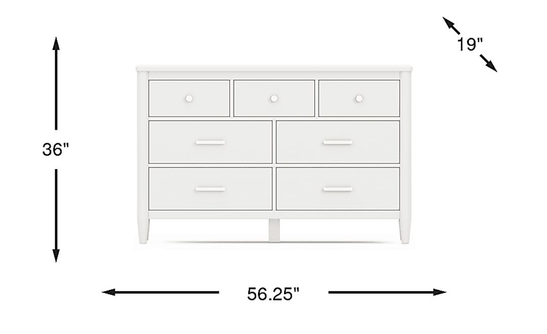 Kids Modern Colors White Dresser