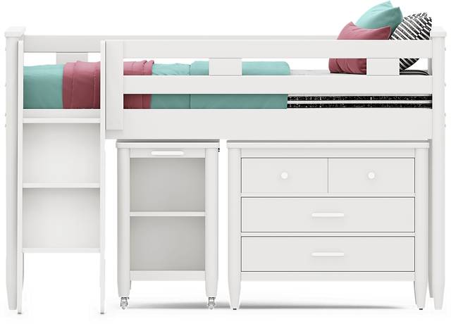 Kids Modern Colors White Full Loft with Loft Chest and Desk - Thumbnail - Image 2