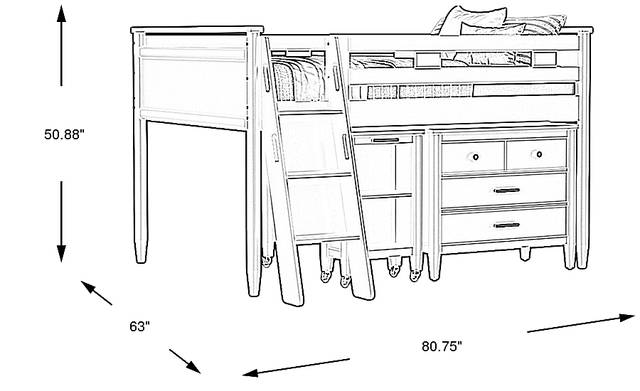 Dimension Image. Please refer to the Dimension Tab on this page for dimension details.