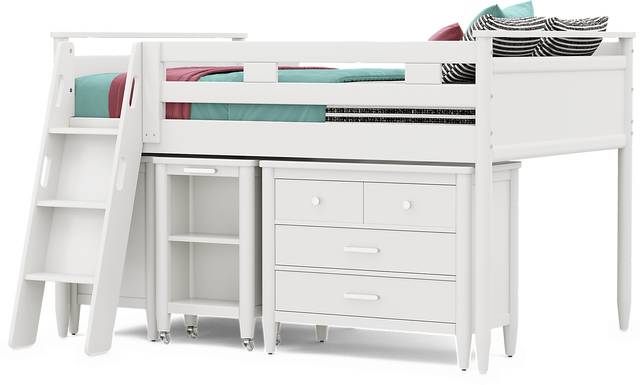 Kids Modern Colors White Full Loft with Loft Chest, Bookcase and Desk - Thumbnail - Image 3