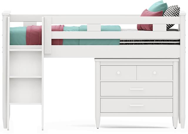 Kids Modern Colors White Full Loft with Loft Chest - Thumbnail - Image 3