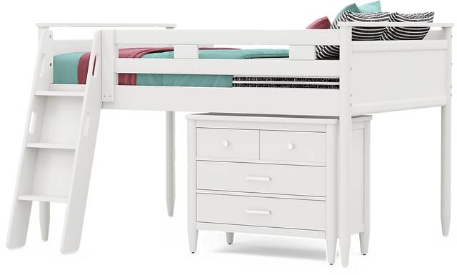 Kids Modern Colors White Full Loft with Loft Chest - Thumbnail - Image 4