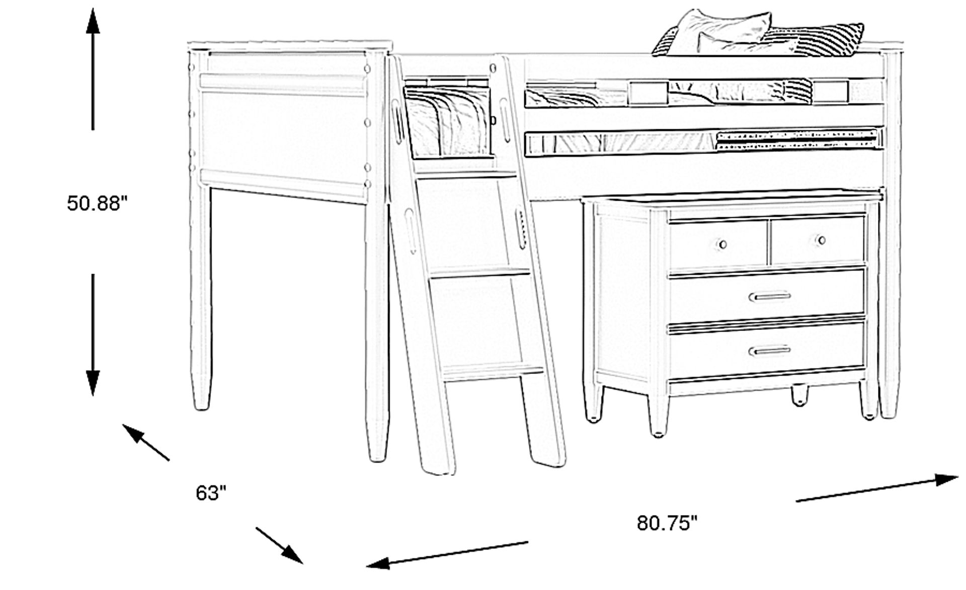 Dimension Image. Please refer to the Dimension Tab on this page for dimension details.