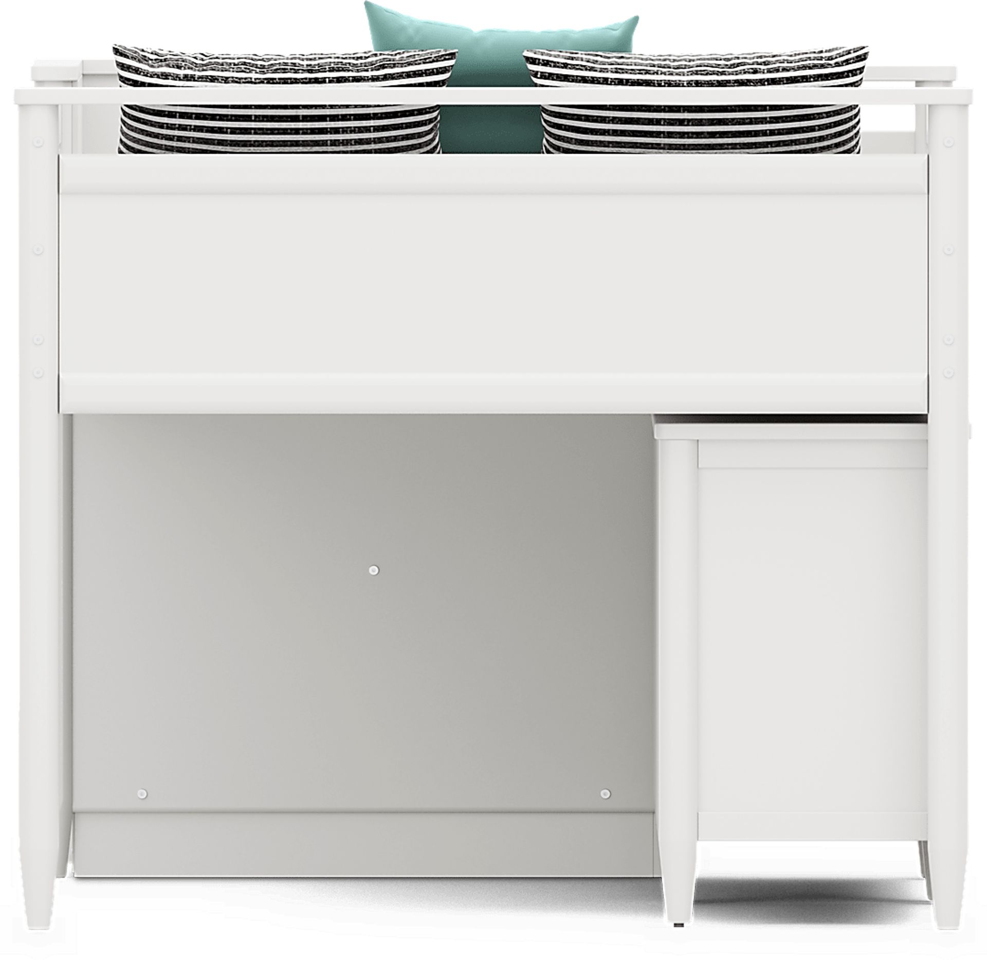Kids Modern Colors White Full Step Loft with Loft Chests - Image 4