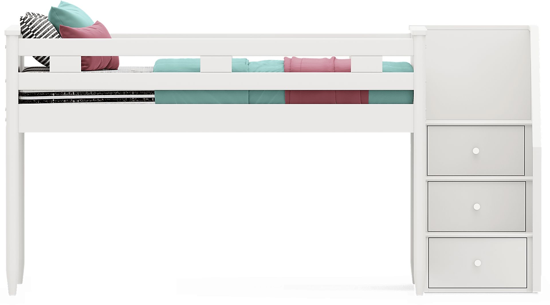 Kids Modern Colors White Full Step Loft - Image 2