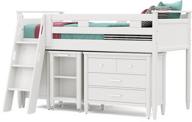 Kids Modern Colors White Twin Loft with Loft Chest, Bookcase and Desk - Thumbnail - Image 4
