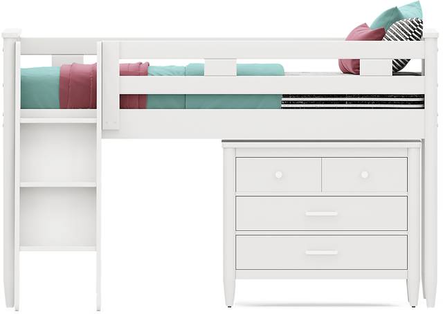 Kids Modern Colors White Twin Loft with Loft Chest - Thumbnail - Image 3