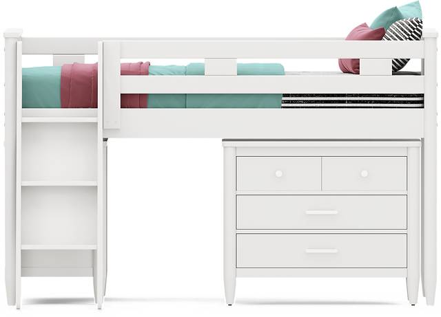 Kids Modern Colors White Twin Loft with Loft Chests - Thumbnail - Image 2