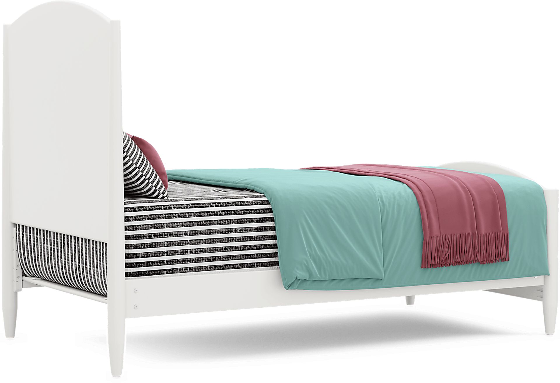 Kids Modern Colors White Twin Panel Bed - Image 3