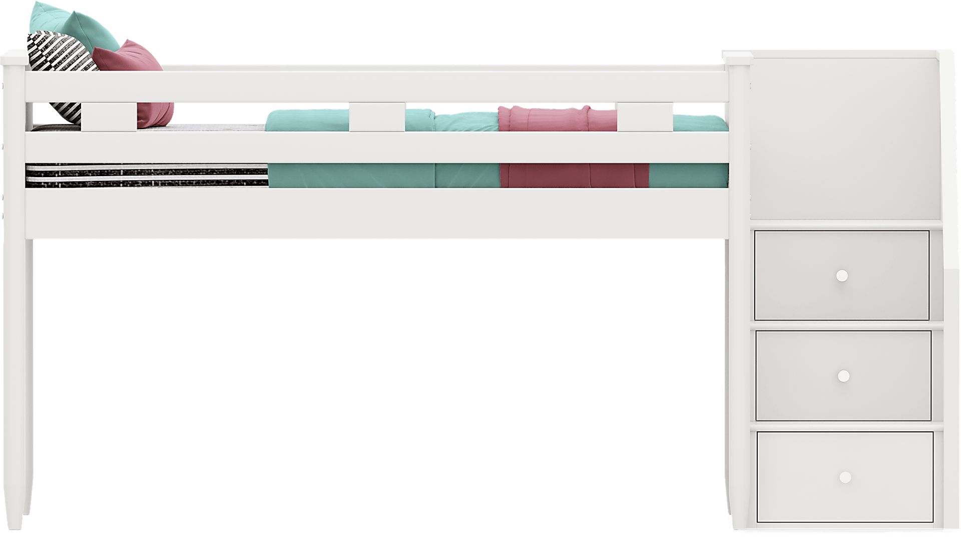 Kids Modern Colors White Twin Step Loft - Image 2