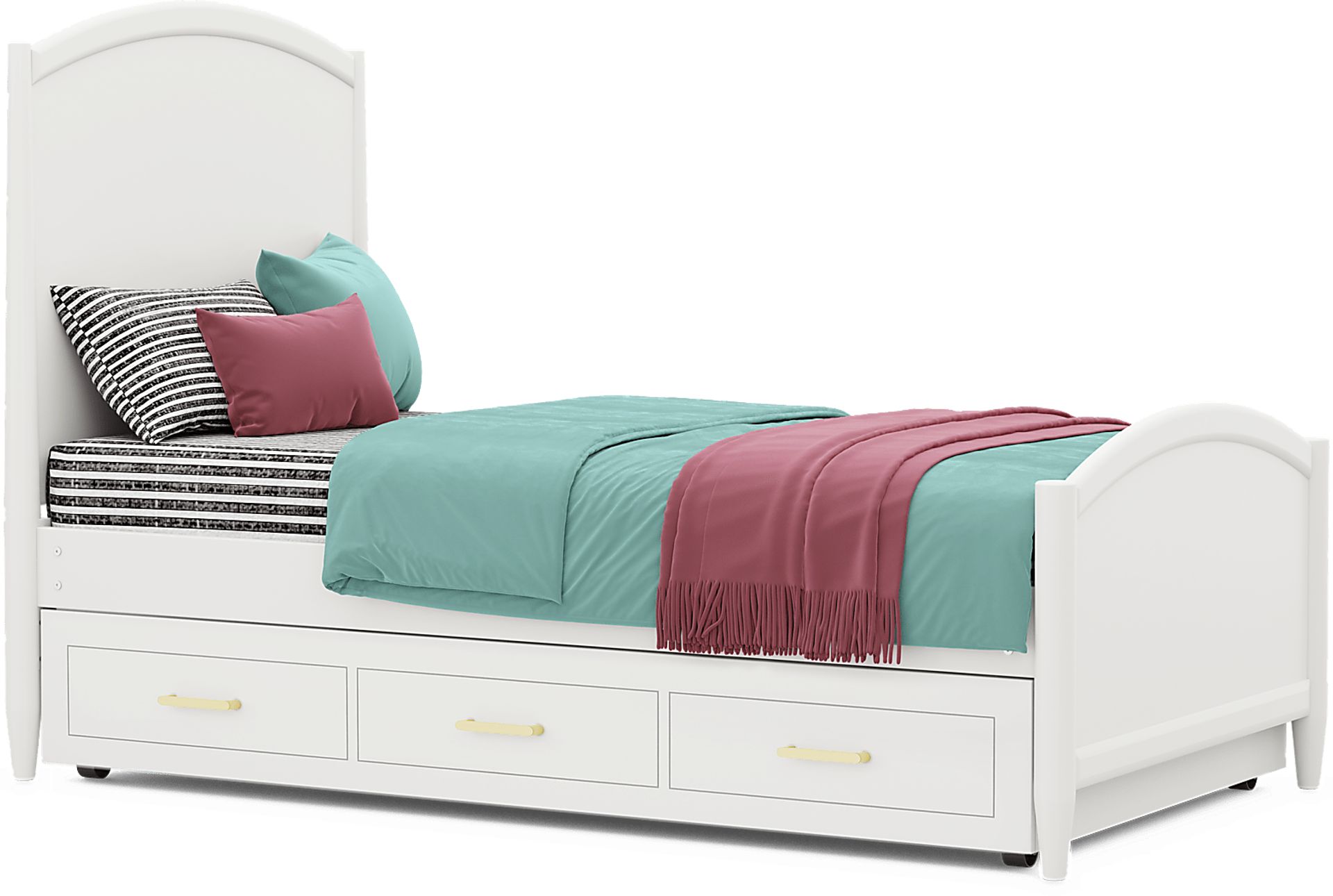 Kids Modern Colors White Twin XL Panel Bed - Image 5