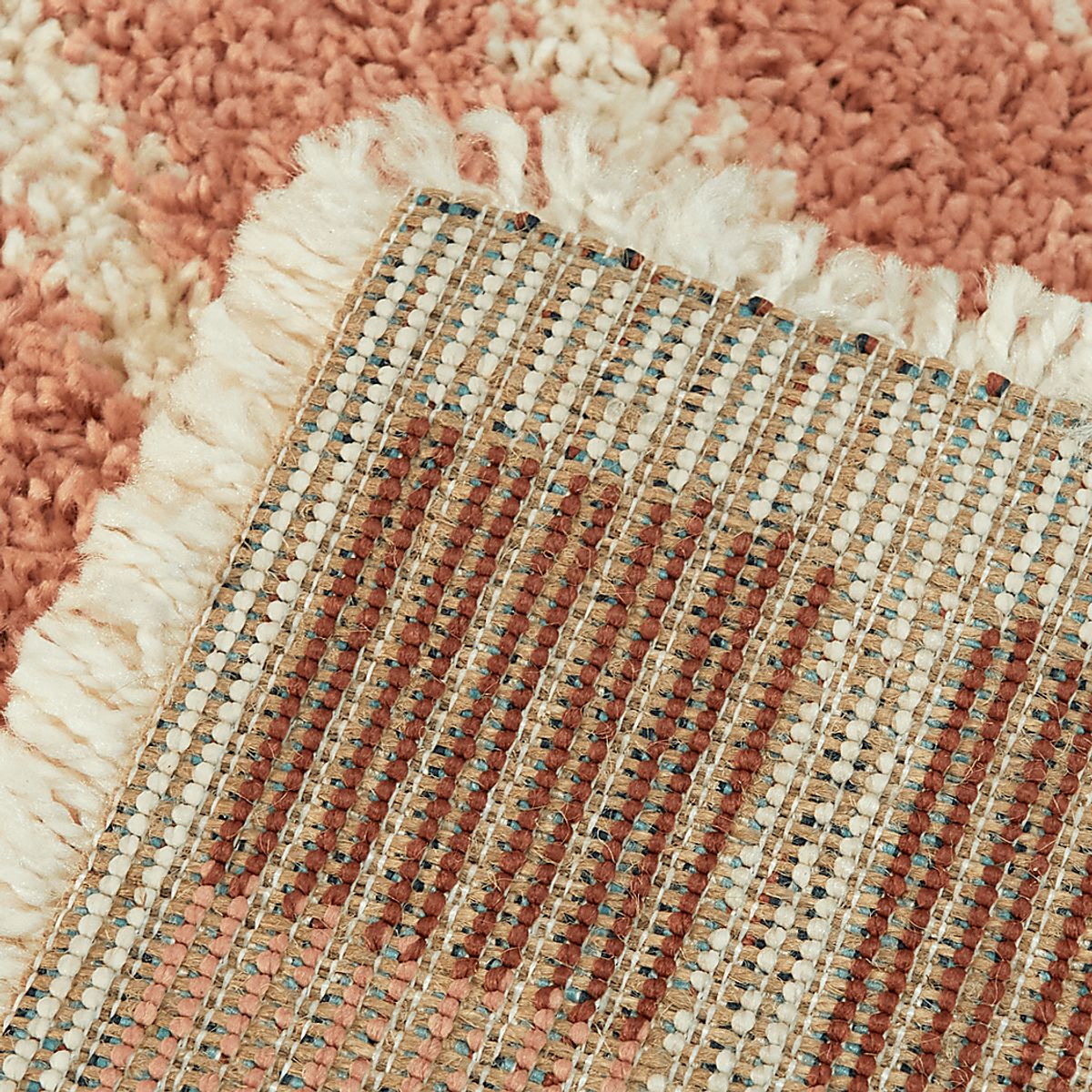 Modern Rainbow Pink Polypropylene Fabric Rug | Rooms to Go