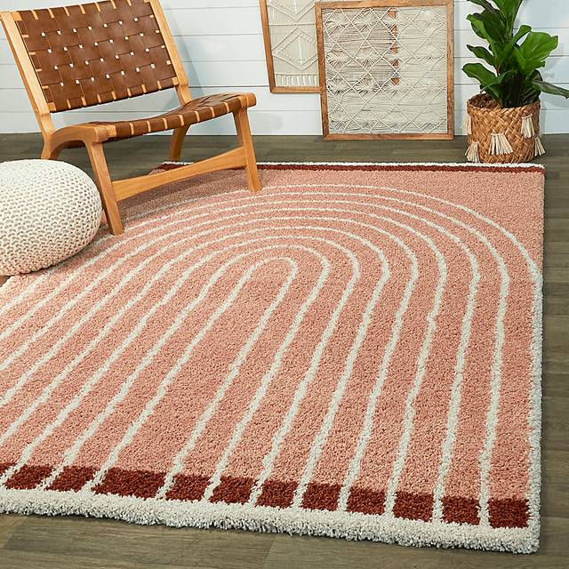 Kids Modern Rainbow Pink 7'10 x 10' Rug - Thumbnail - Image 2