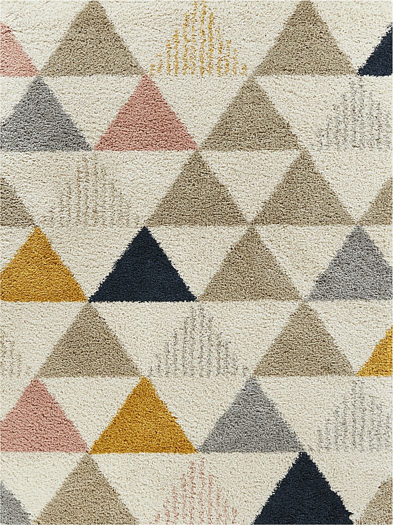 Kids Modern Triangles Gray 7'10 x 10' Rug