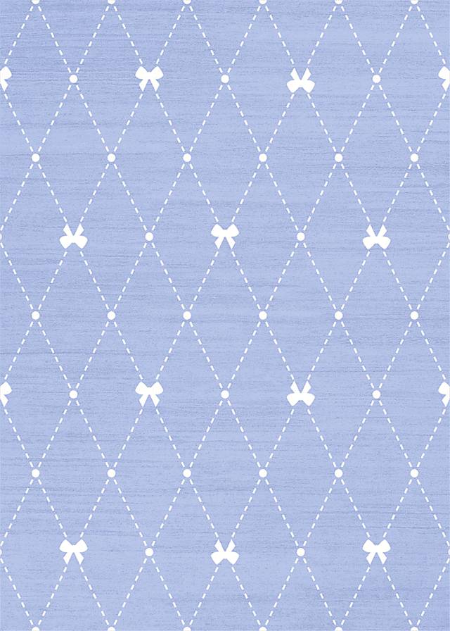 Kids Modest Bow Blue 3'5 x 5' Rug - Thumbnail - Image 1