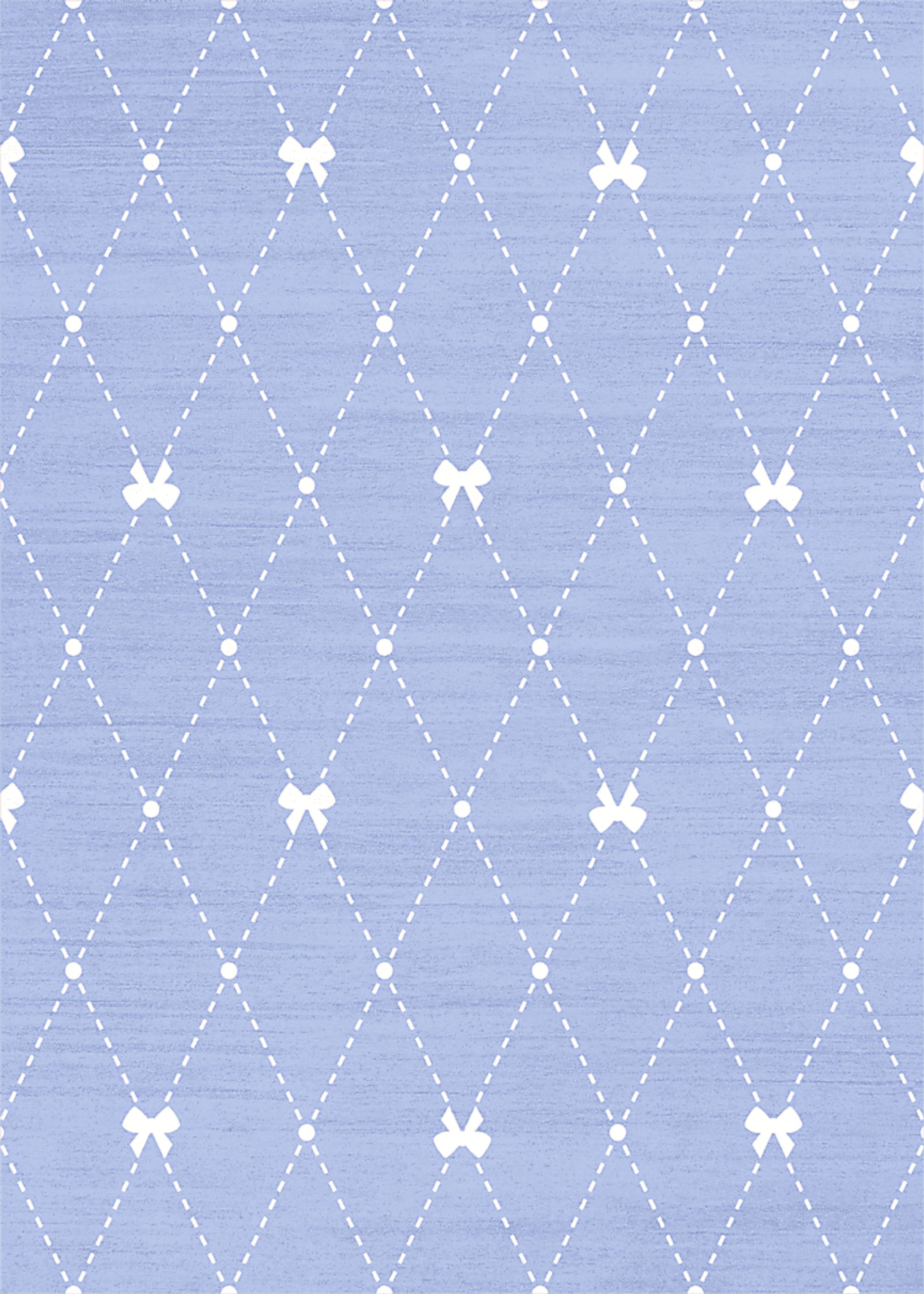 Kids Modest Bow Blue 3'5 x 5' Rug - Image 1