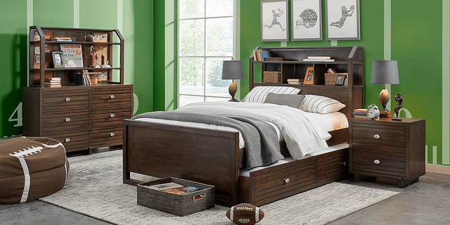 Kids Monroe Valley Brown 5 Pc Twin Bookcase Bedroom - Thumbnail - Image 1