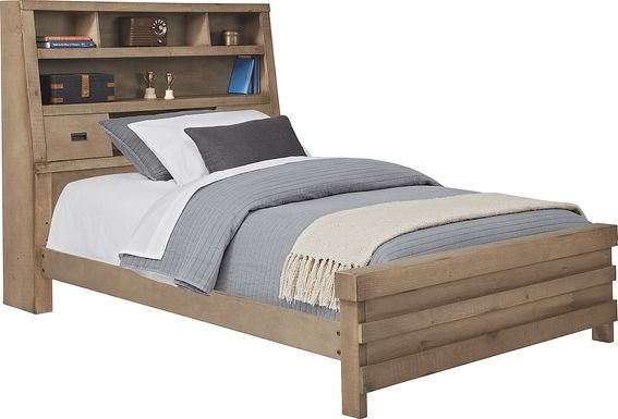 Kids Montana 2.0 Driftwood 3 Pc Full Bookcase Bed