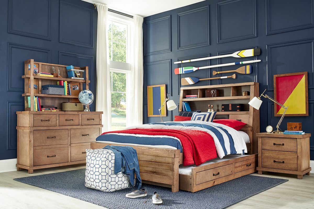 Montana 2.0 5 Pc Driftwood Light Wood Full Bedroom Set With Dresser ...