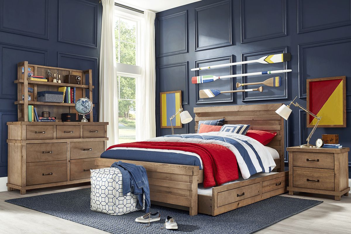 Montana Pc Driftwood Light Wood Full Bedroom Set With