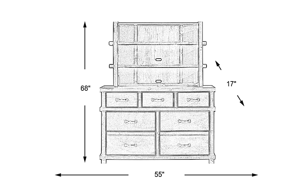 Kids Montana 2.0 Driftwood Dresser & Hutch