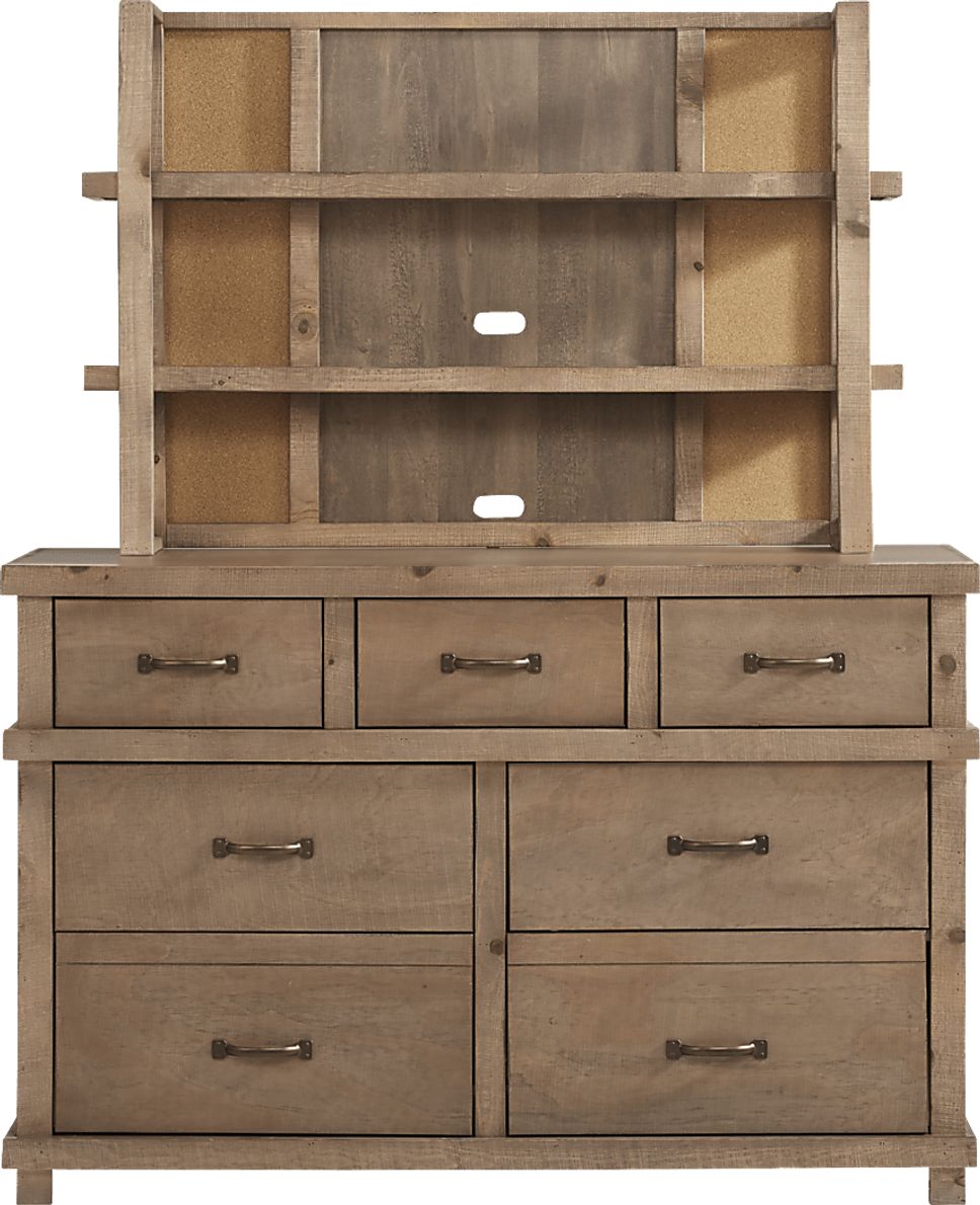 Montana 2.0 2 Pc Driftwood Light Wood Dresser Hutch Rooms To Go